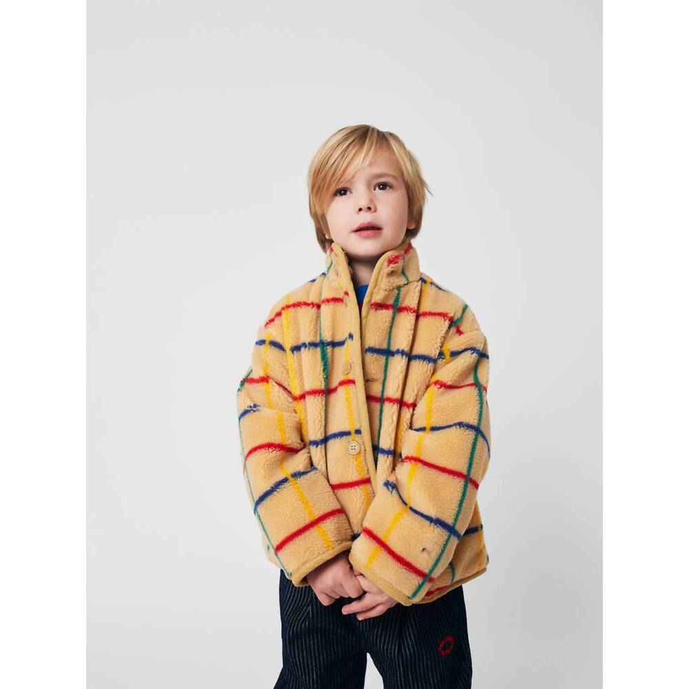 NEW BOBO CHOSES color stripes sheepskin jacket in beige